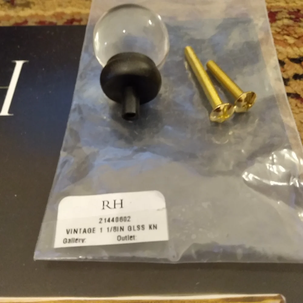 Restoration Hardwear brand vintage style glass knob/ drawer pull